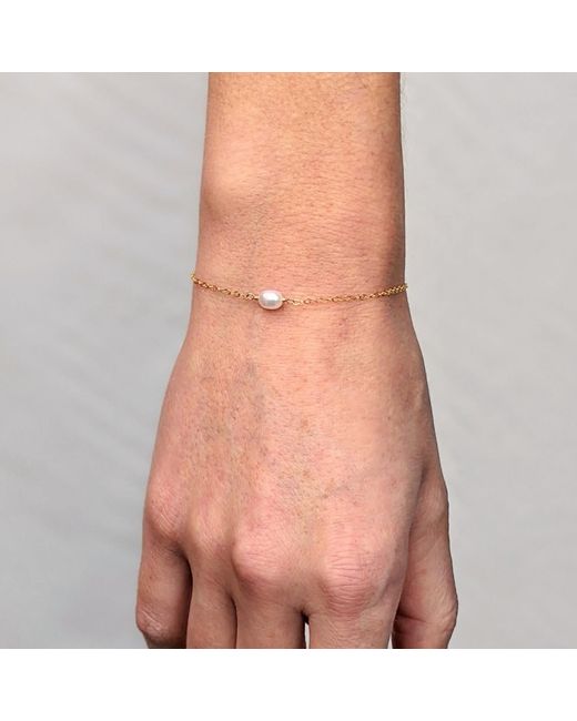 Kiri & Belle White Mini Cara Single Pearl Sterling Bracelet