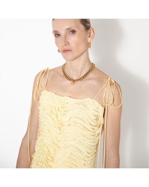 SVETA Milano Yellow Neutrals Panarea Ruffles Dress