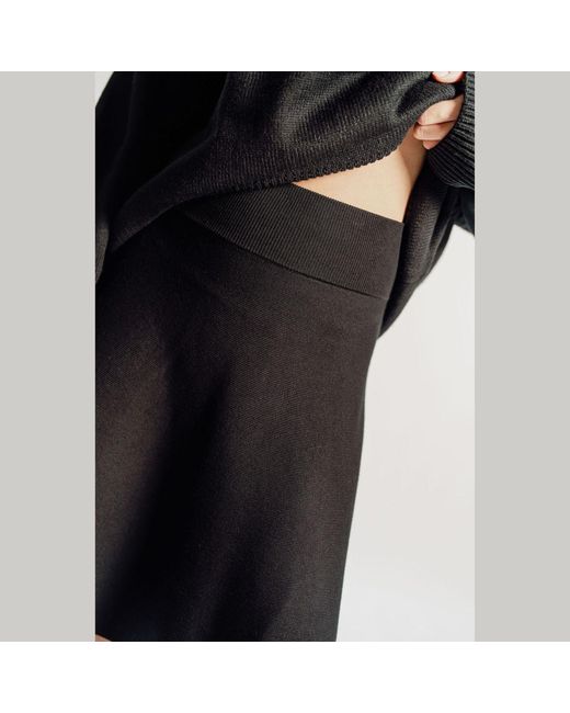 Rave on Trend Black Knit Circle Skirt Regular