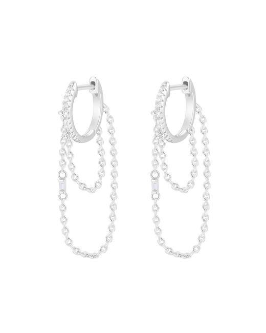 KAMARIA Metallic Chain Huggie Earrings With Crystals