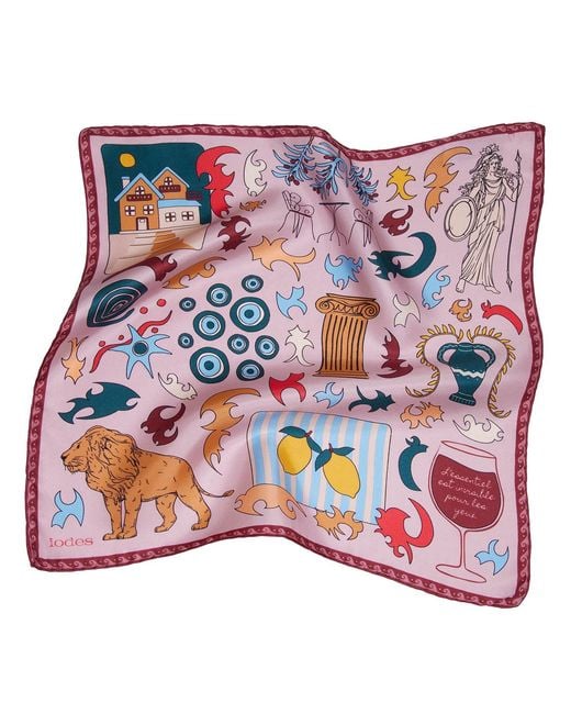 Iodes Red Amalfi Mini Foulard