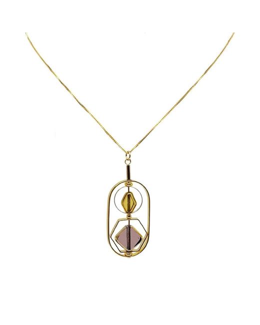 Aracheli Studio Metallic Burgundy & Art Deco Chain Necklace