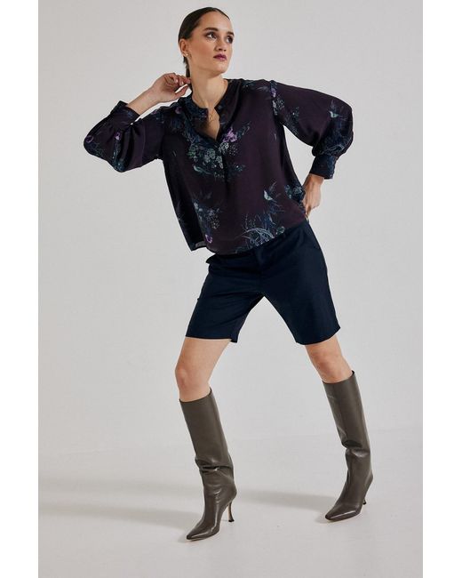 Lindsay Nicholas New York Blue Poet Blouse