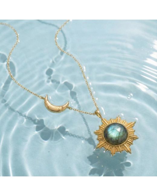 Ormiro Metallic Sun & Moon Labradorite Necklace
