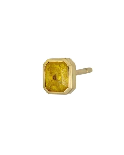 Rahul's Jewels Yellow Sanctum Verus Earring Single -14 Karat With Genuine Diamond