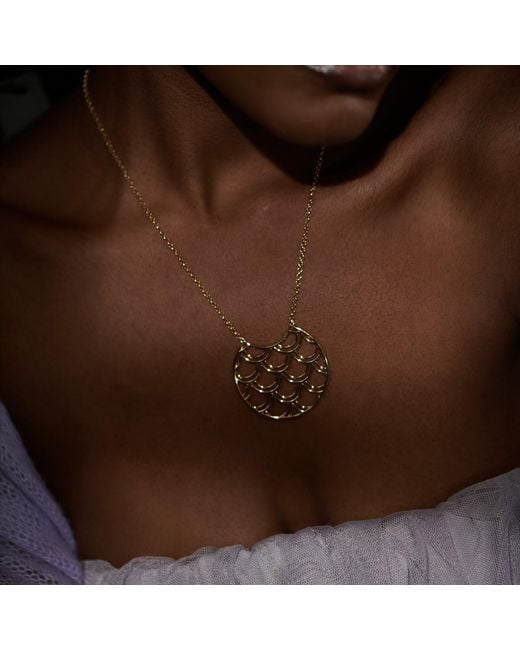Janus Edinburgh Metallic Sterling Vermeil Tidal Scale Large Circle Necklace