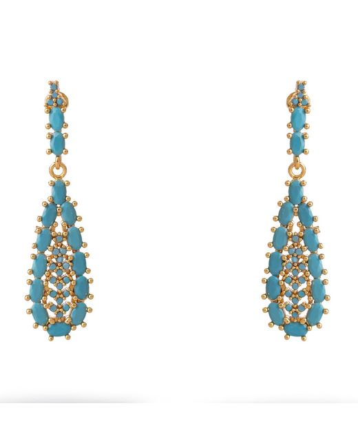 Ebru Jewelry Blue Vintage Teardrop Earrings