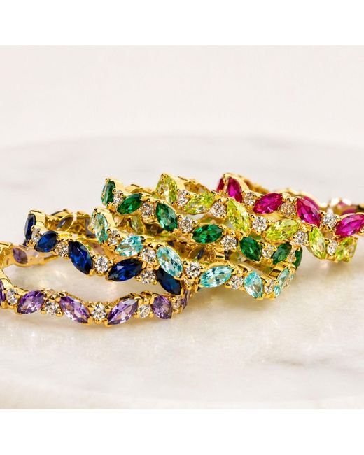 Belinda Jewelz Metallic Sapphire Marquise Birthstone Infinity Ring