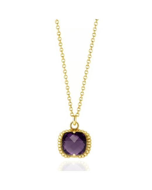 Unaloe Metallic Plated Sterling Crystal Pendant – Elegant Amethyst Tone Statement Jewelry