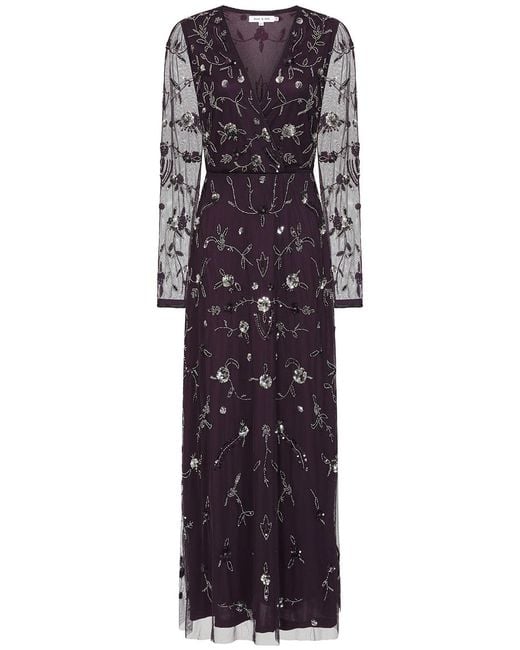 Frock and Frill Purple Willow Embellished Maxi Dress