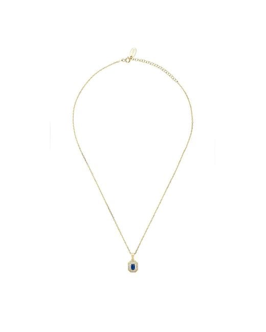 Latelita London Metallic Whistledown Gemstone Pendant Necklace Sapphire