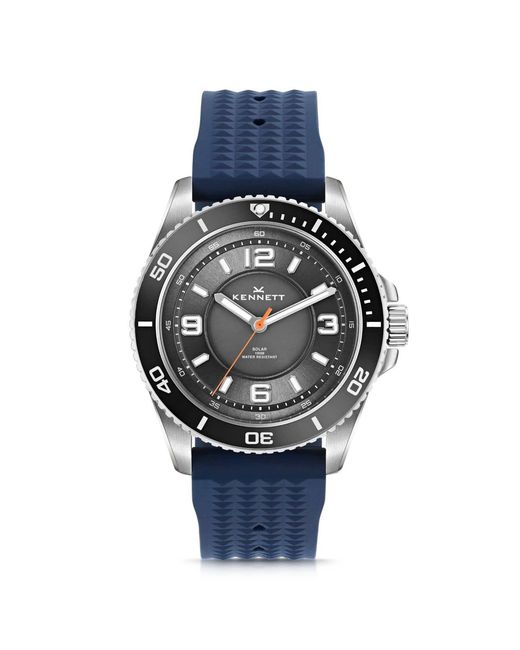 Kennett Watches & Accessories Blue Kennett Solaxplorer Watch With Fkm Rubber Strap for men
