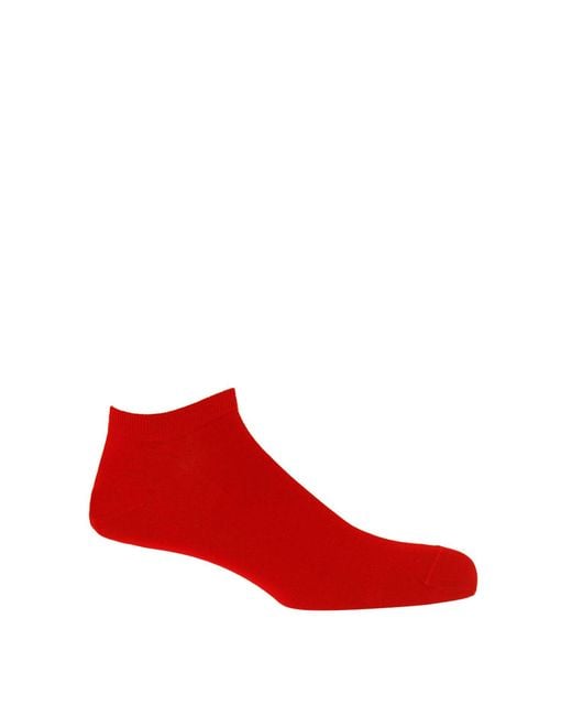 Peper Harow - Made in England Red Classic Luxury Crew & Trainer Socks Bundle for men