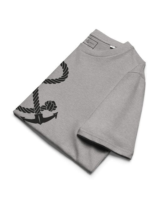 Anchor and Crew Gray Heather Oversized Ampersand Signature Organic Cotton T-Shirt for men
