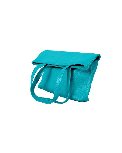 godi. Blue The Ivy Handmade Leather Tote Bag