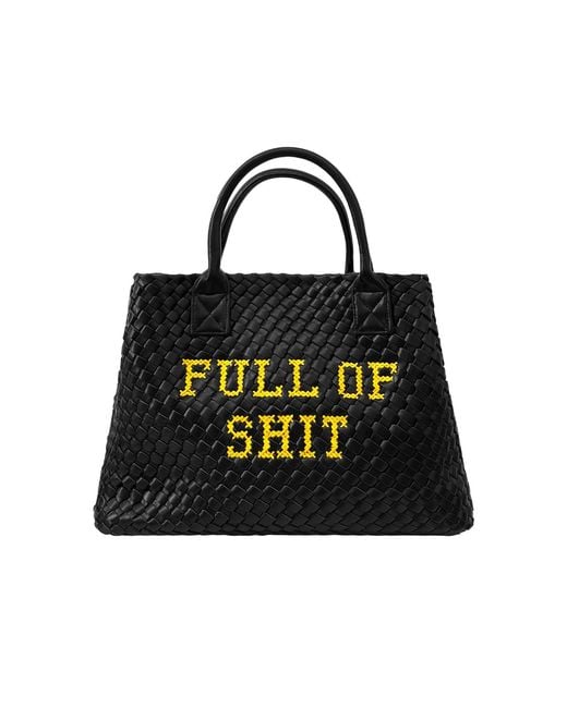 Lilly Loves Blue Vegan Leather Full Of Shit Embroidered Bag