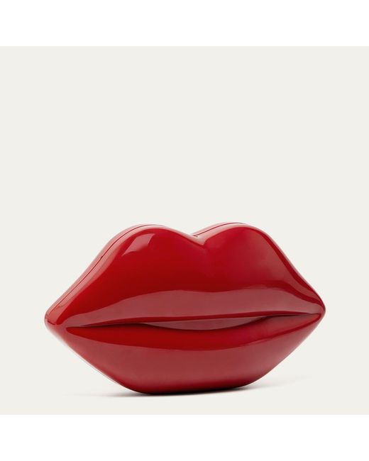 Lulu Guinness Red Lulu Lips Medium Clutch Bag