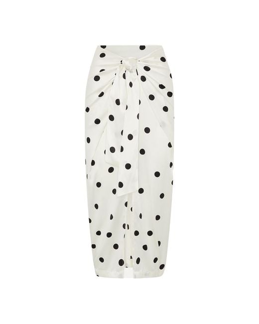 The Summer Edit White Noa Silk Skirt