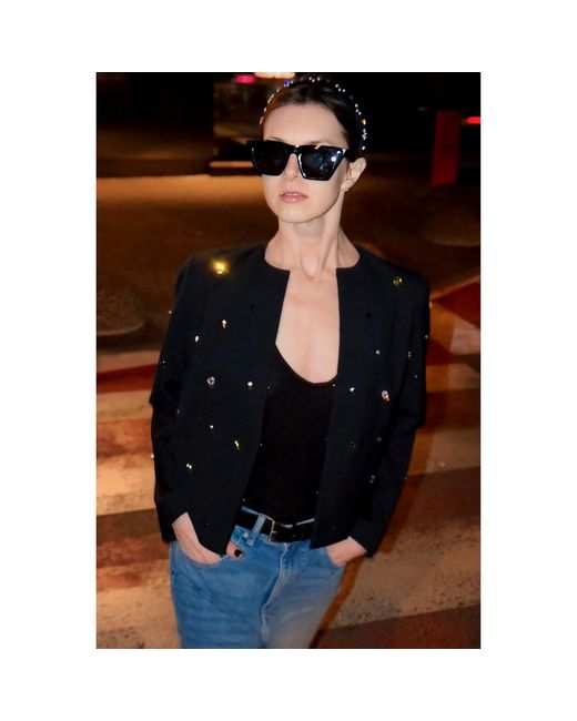 2KStyle Blue Candy Evening Crystal Hand-Embellished Cropped Jacket