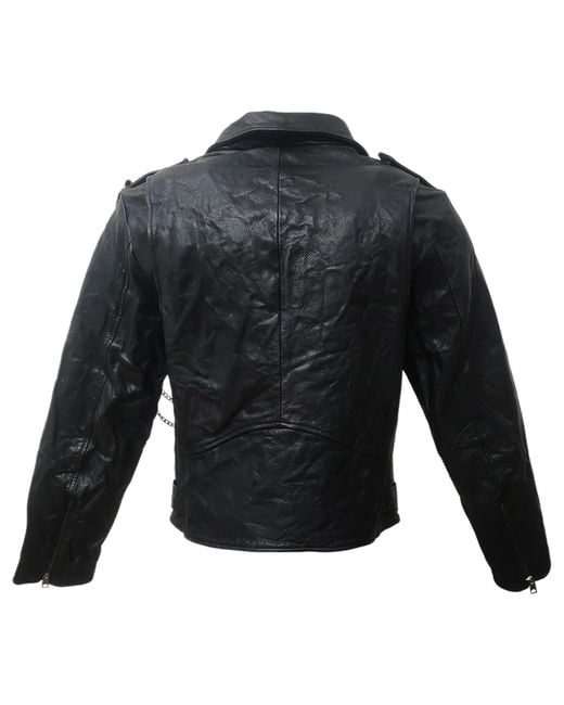 Zasta Studio Blue Rusty Chains Leather Biker Jacket for men