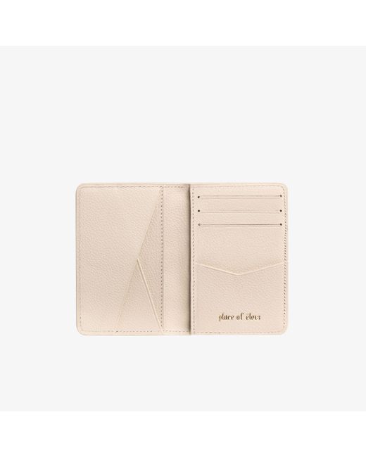 PLACE OF ELMS Natural Crema Monolink Business Wallet for men