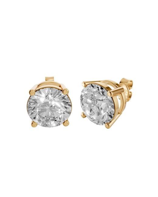 Aya Fine Jewelry Metallic Round Lab Diamond Solitaire Stud Earrings