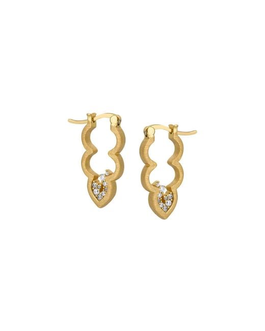 Claire Hill Designs Metallic Sparkly Cloud Hoop Earrings