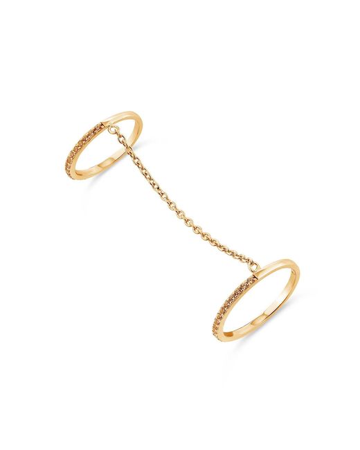 SALLY SKOUFIS Metallic Highbeam Duo Ring With Made Champagne Diamonds