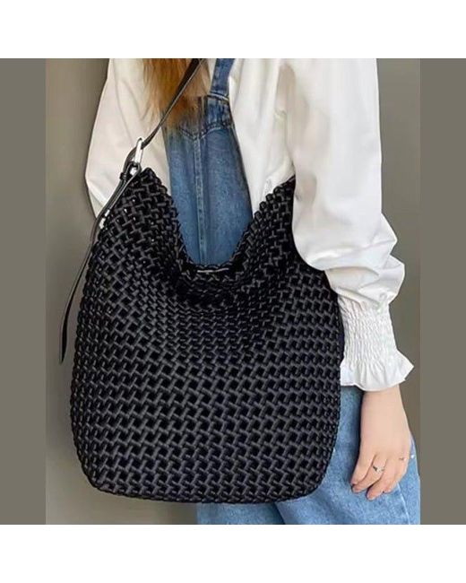 Prenelove Black Osler Woven Hand-Knotted Hobo