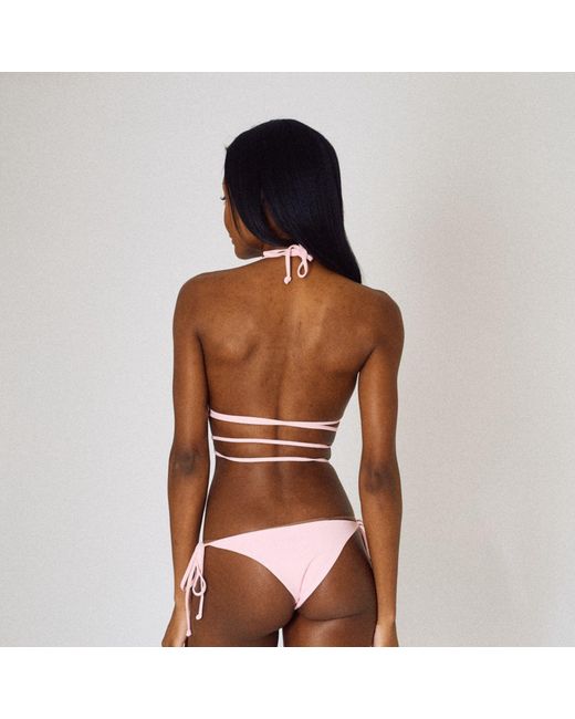 Pianella's Pink Soulmate Wrap-Around Triangle Bikini Top – Light