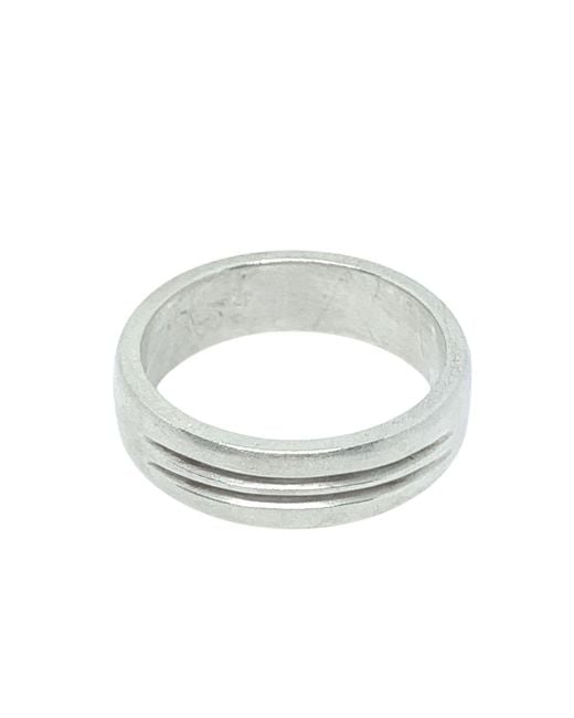 Tg-Jewellery by Tamara Gervasio Metallic Sterling Two Open Line Band Ring for men