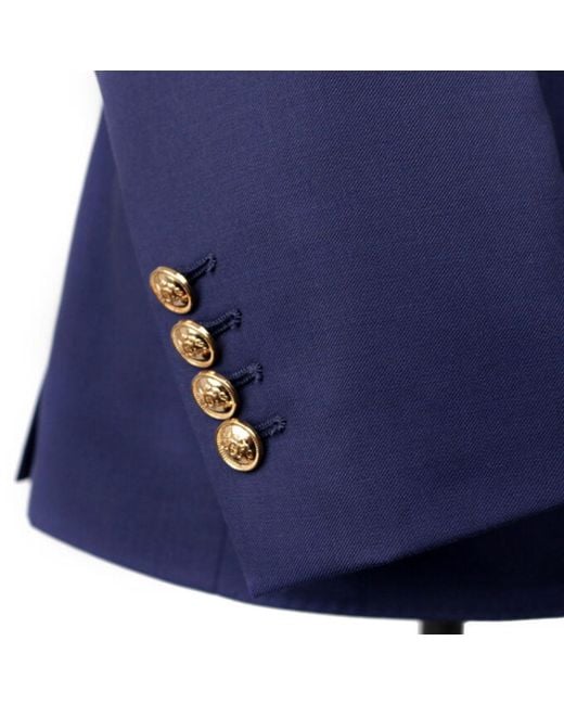DAVID WEJ Blue Aldo Double Breasted Peak Lapel Blazer – for men