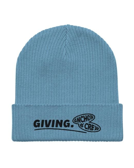 Anchor and Crew Blue Light Giving Gen. Organic Cotton Embroidered Beanie