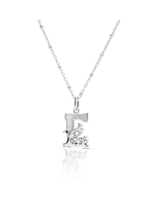 Kasun Metallic Solid E Initial Necklace With Mother Of Pearl