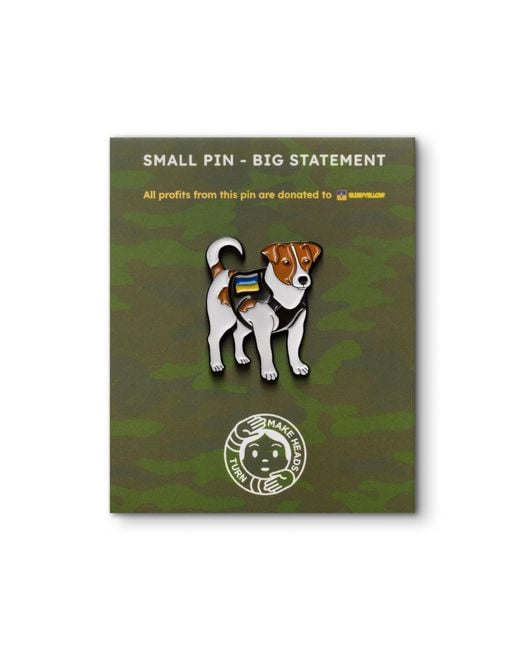 Make Heads Turn White Enamel Pin Patron The Jack Russell