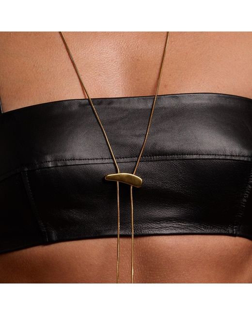 Amadeus White Lines Long Nuget Chain Necklace