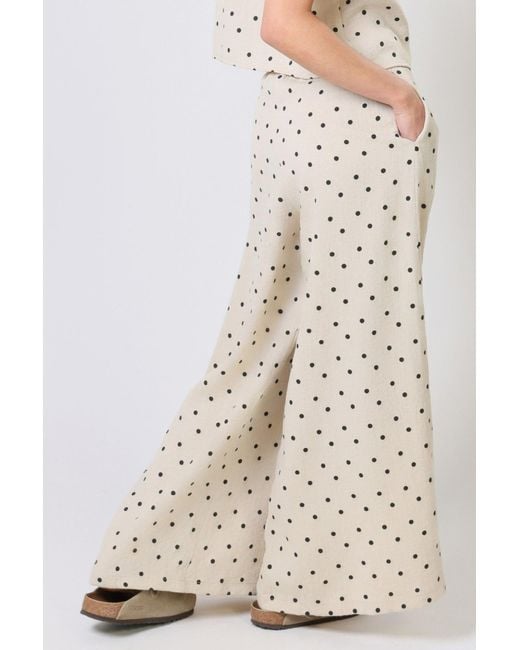 Traffic People Natural Neutrals Spanish Harlem Cream And Polka Dot Rene Trousers