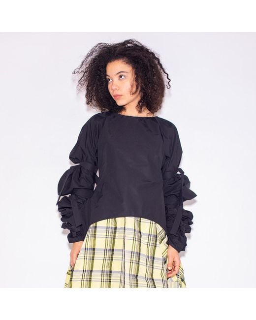 Bianca Popp Black Ribbon Wrapped Blouse