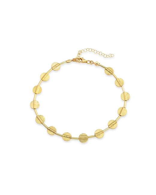 The Pheia Metallic Textured Disc Anklet