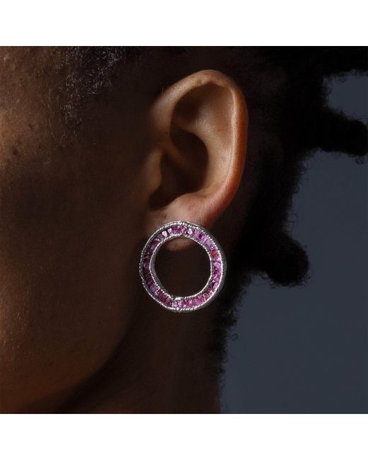 German Kabirski Purple Medea Asymmetric Earrings