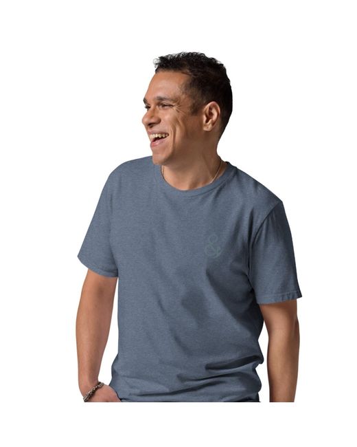Anchor and Crew Blue Heather Just Drift. Seeker Organic Cotton T-Shirt for men