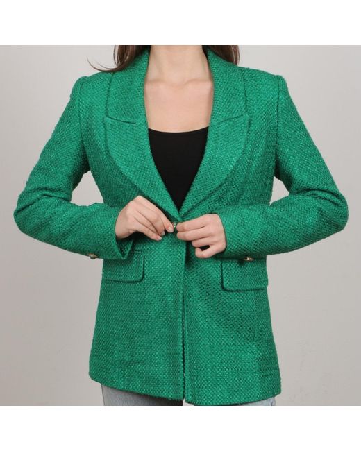 Nuvv Collection Green Casual Tweed Blazer