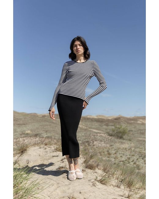 SALANIDA Black Brera Long-Sleeve Top B&W