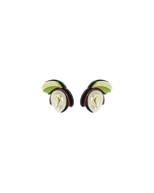 Gissa Bicalho Green Neutrals Earring Small Short Magnolia Cream