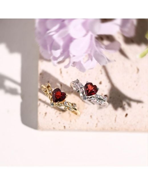 Azura Jewelry New York Red Heart Desire Mozambique Garnet Vermeil