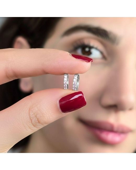Harfi Metallic Tourmaline October Birthstone Small Huggies