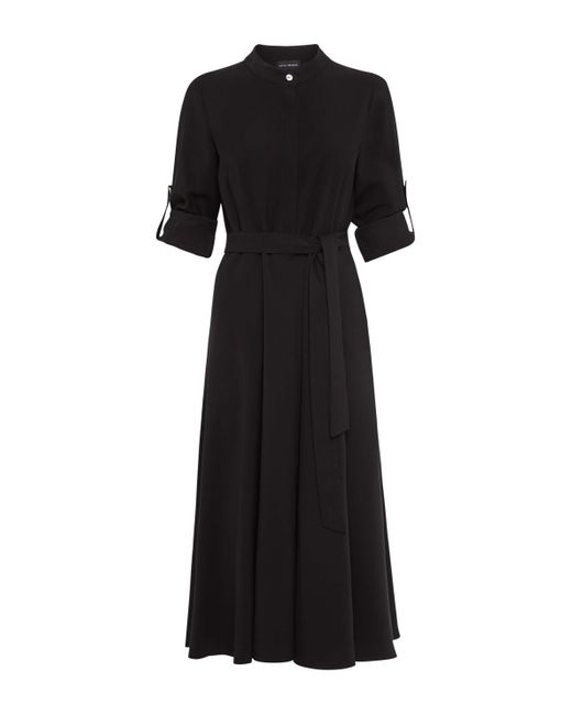 James Lakeland Black Roll Sleeve Midi Dress