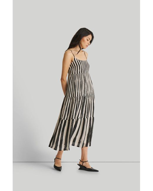 REISTOR Black Strappy Tiered Maxi Dress