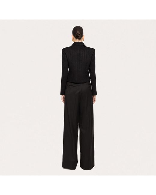 Nissa Black High-Waisted Straight Pants