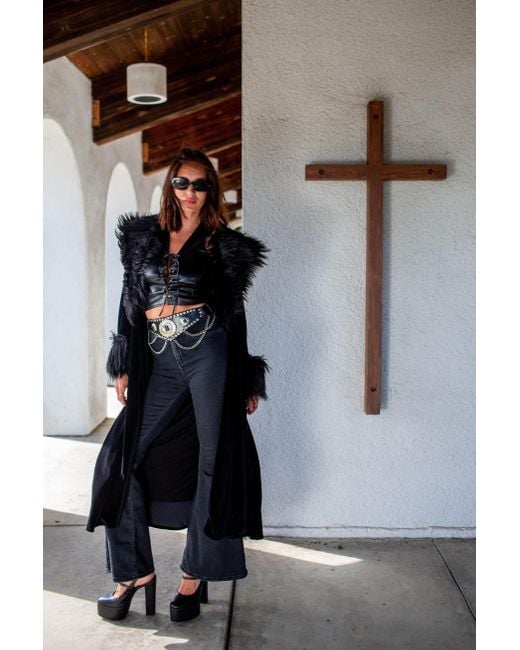 Jennafer Grace Black Penny Vixen Faux Fur Jacket